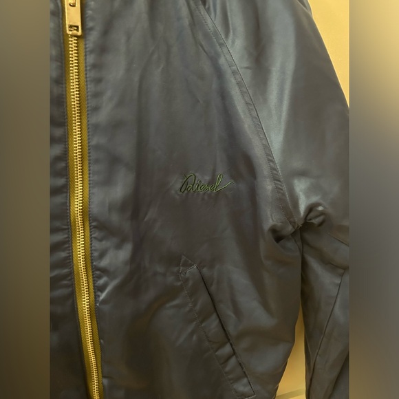 Diesel reversible bomber jacket Sz Small green and blue orig $348 - Picture 8 of 11